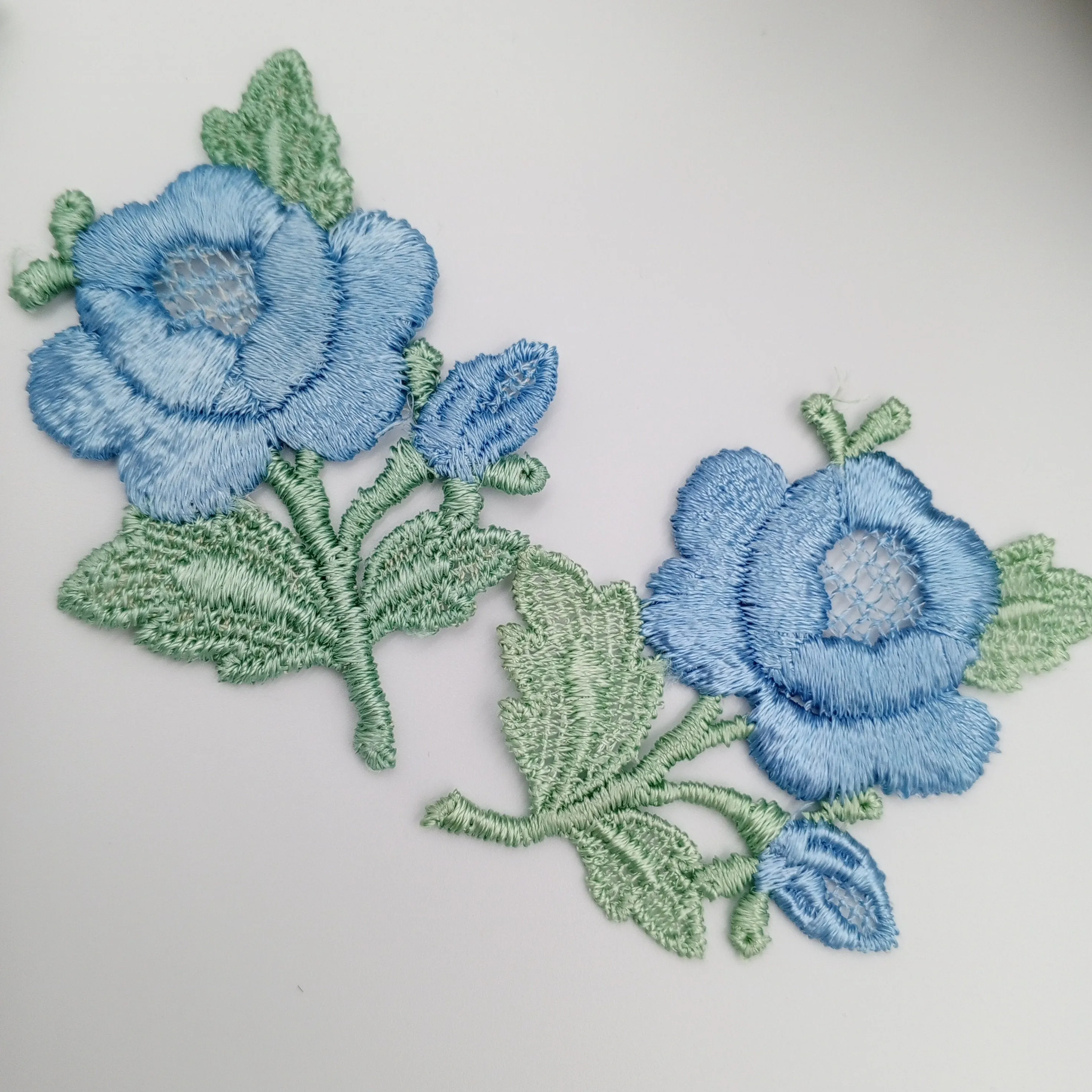 FLORAL VINTAGE appliques blue green flower Patches #252