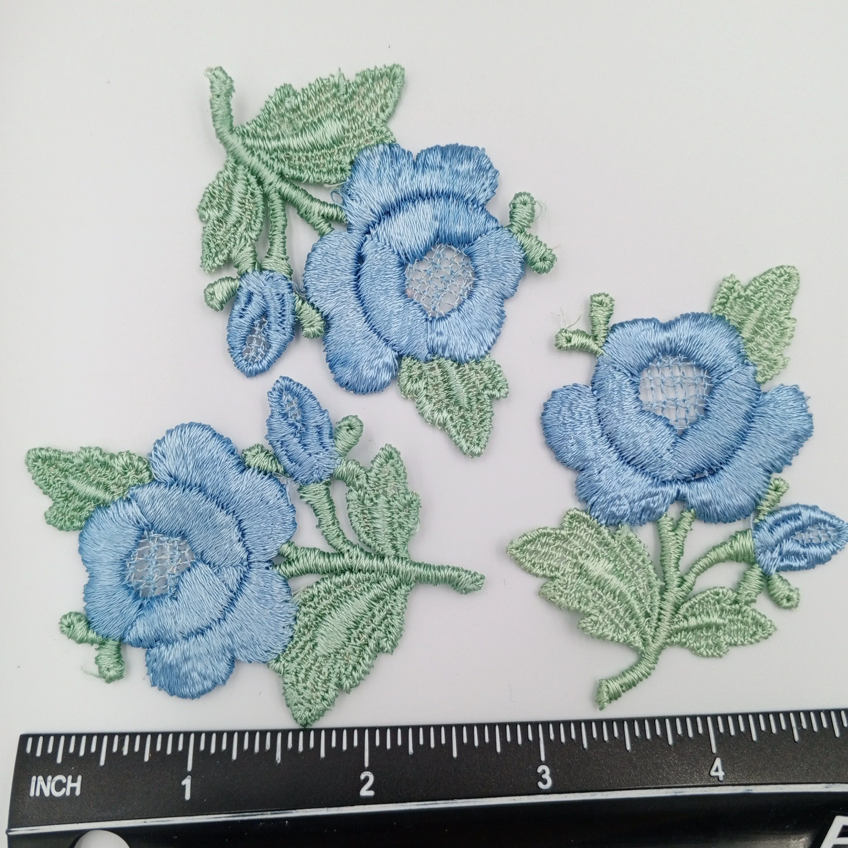 FLORAL VINTAGE appliques blue green flower Patches #252