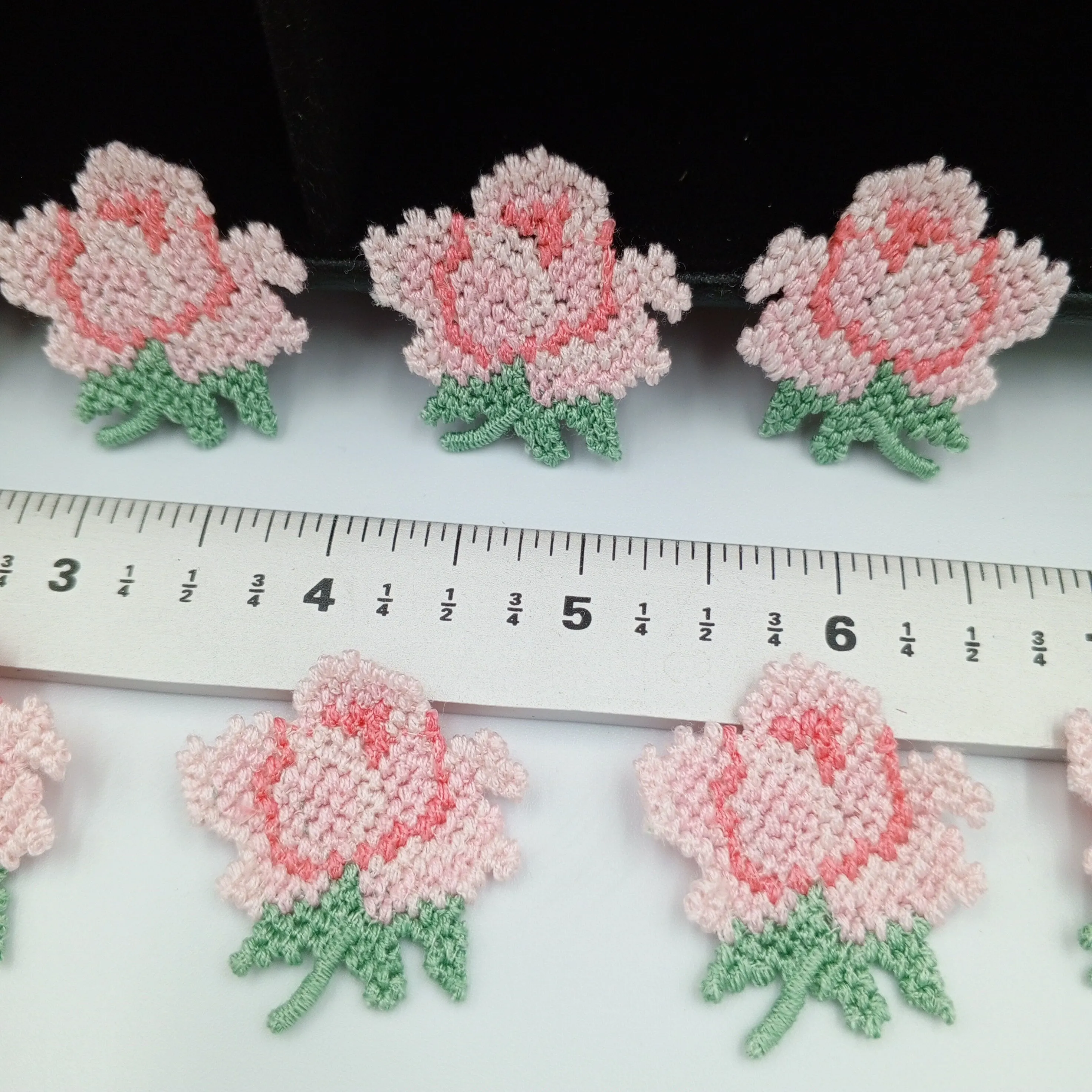 FLORAL VINTAGE appliques pink flower Patches #178