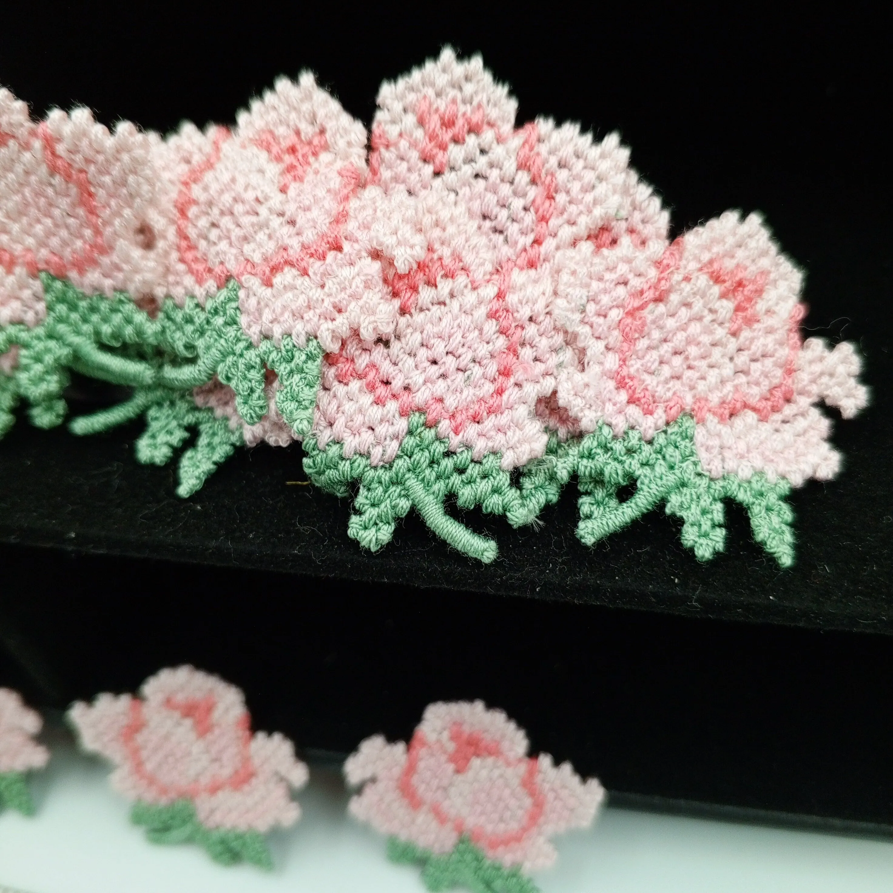 FLORAL VINTAGE appliques pink flower Patches #178