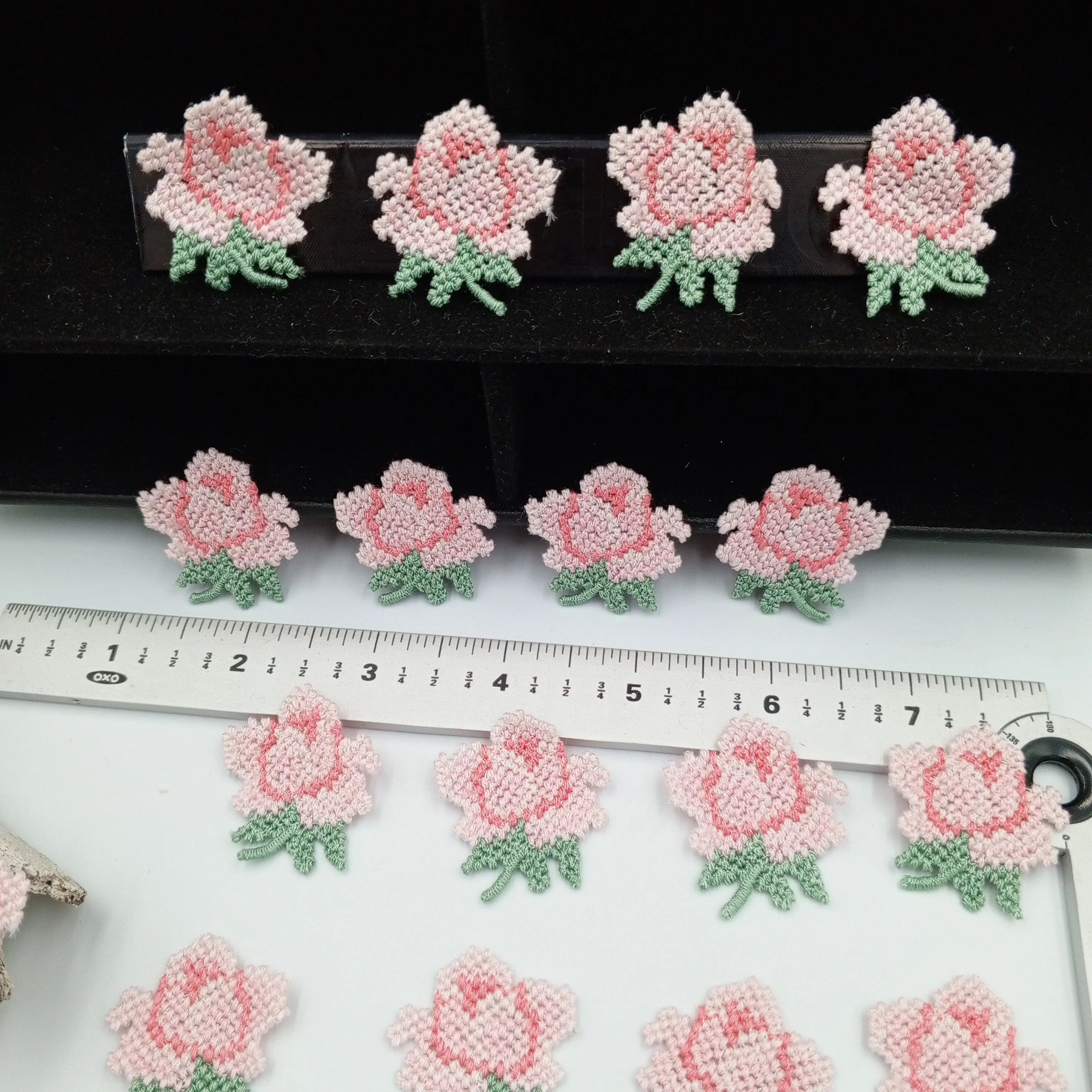 FLORAL VINTAGE appliques pink flower Patches #178