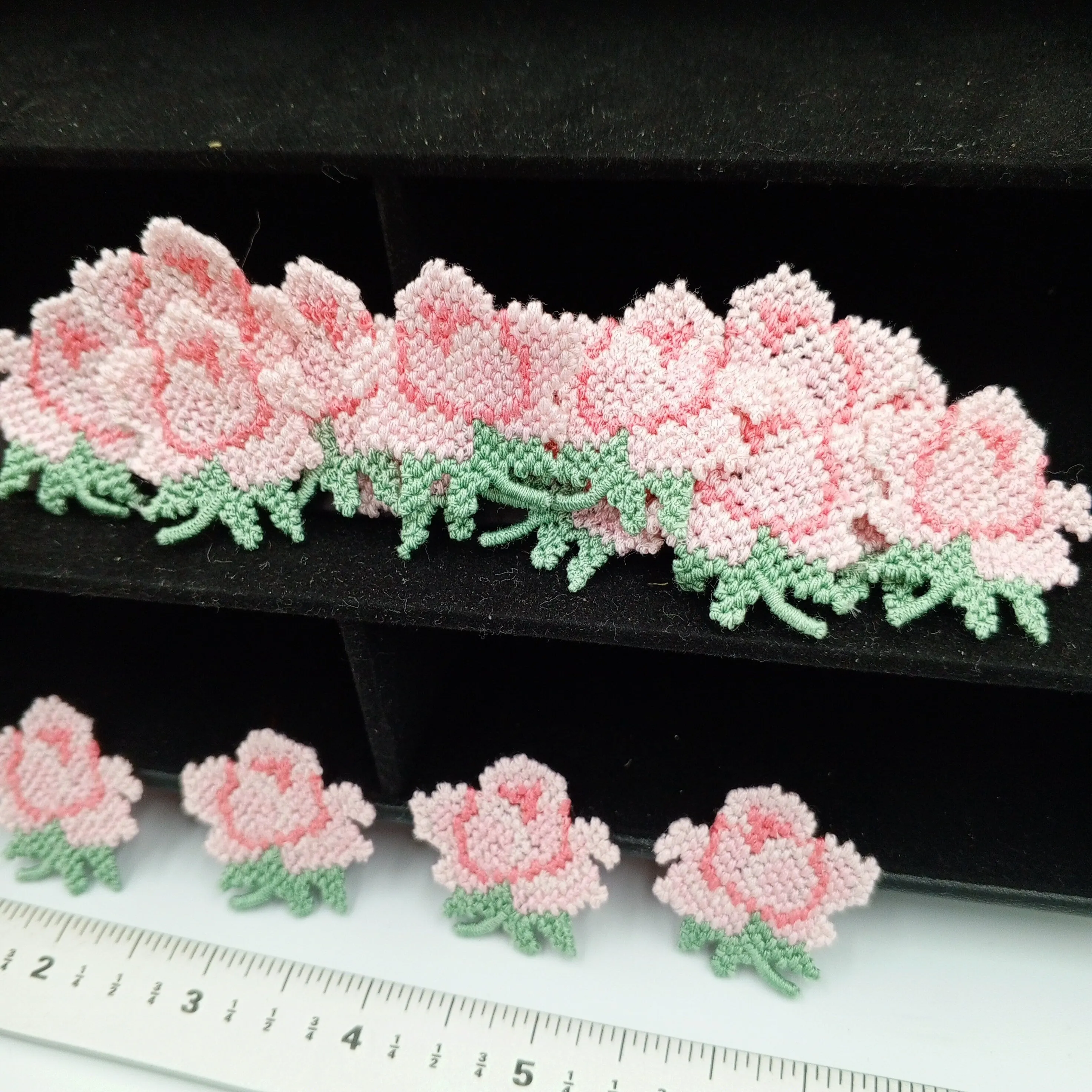 FLORAL VINTAGE appliques pink flower Patches #178