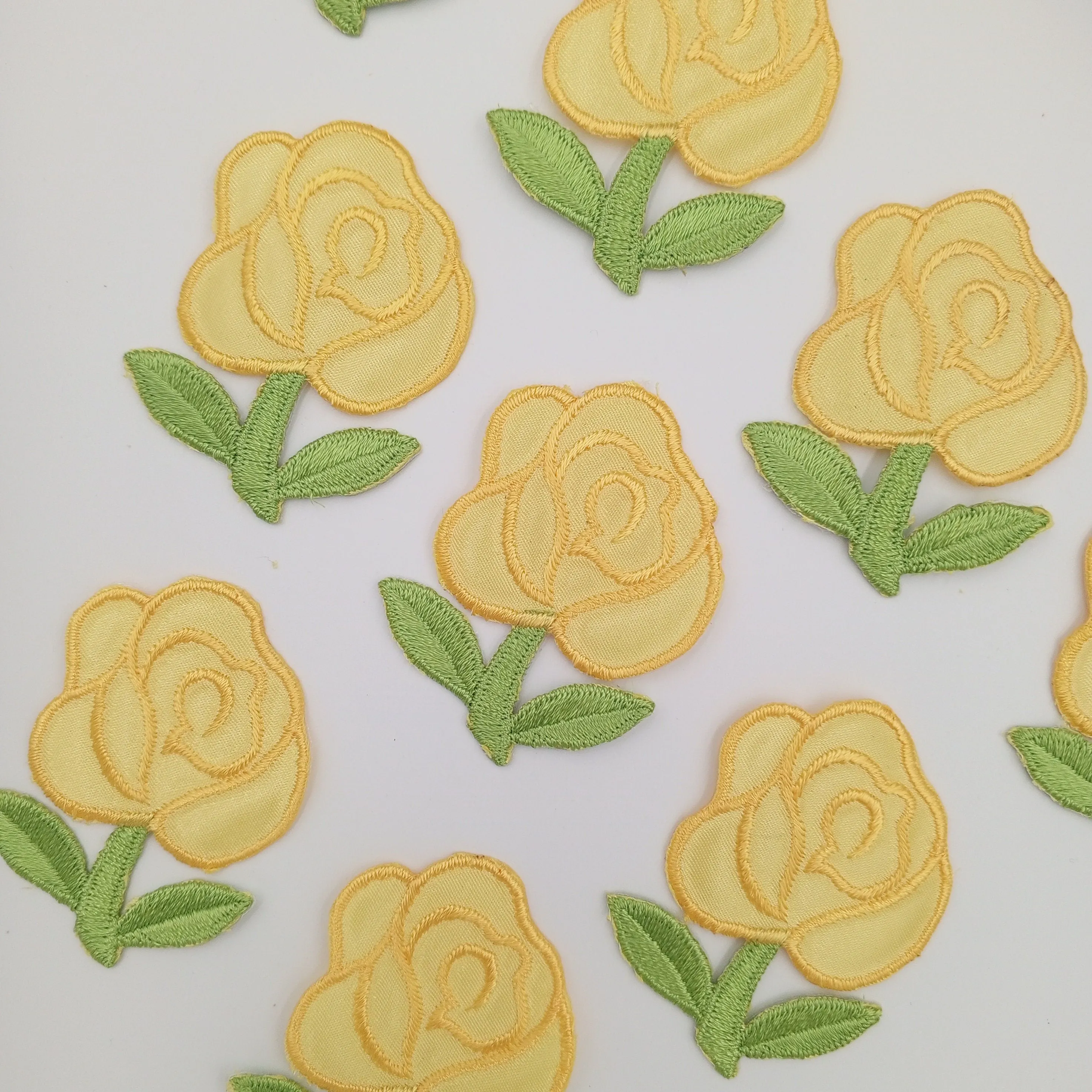 FLORAL VINTAGE appliques yellow green flower Patches #271