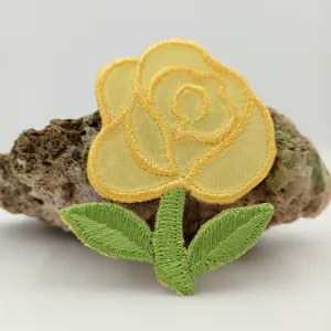 FLORAL VINTAGE appliques yellow green flower Patches #271