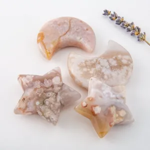 Flower Agate Stars & Moons
