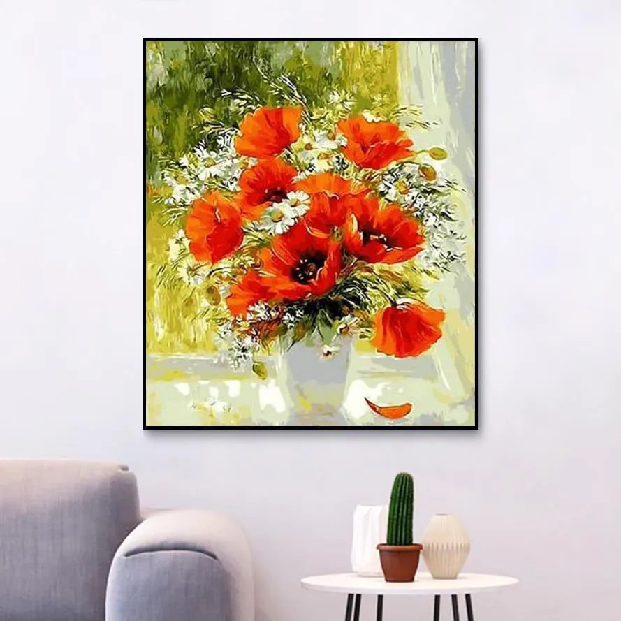 Flower Diy Paint By Numbers Kits Uk PH9494