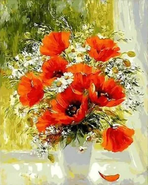 Flower Diy Paint By Numbers Kits Uk PH9494