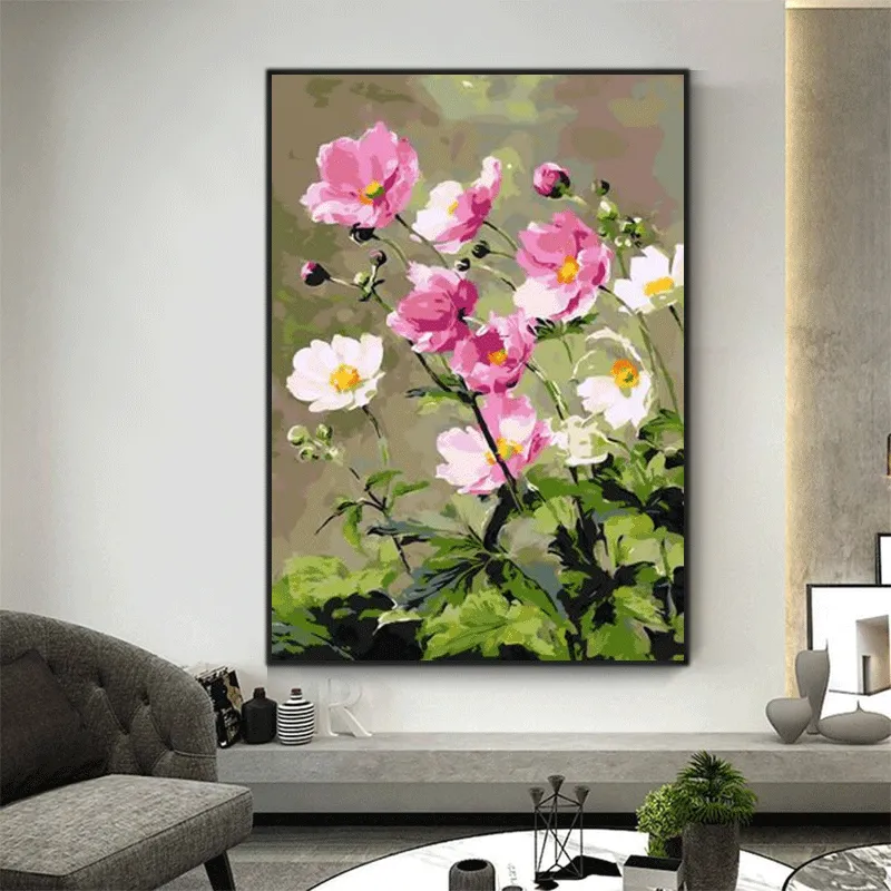 Flower Diy Paint By Numbers Kits  XQ1018