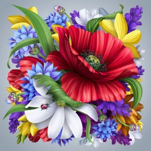 Flower Paint By Numbers Kits UK IT1070472970