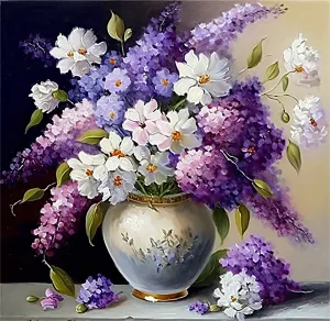 Flower Paint By Numbers Kits UK MJ2465