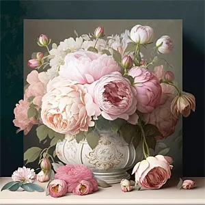Flower Paint By Numbers Kits UK MJ2467