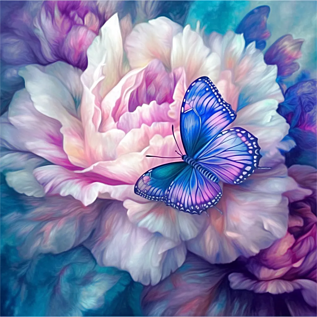 Flower Paint By Numbers Kits UK MJ2471