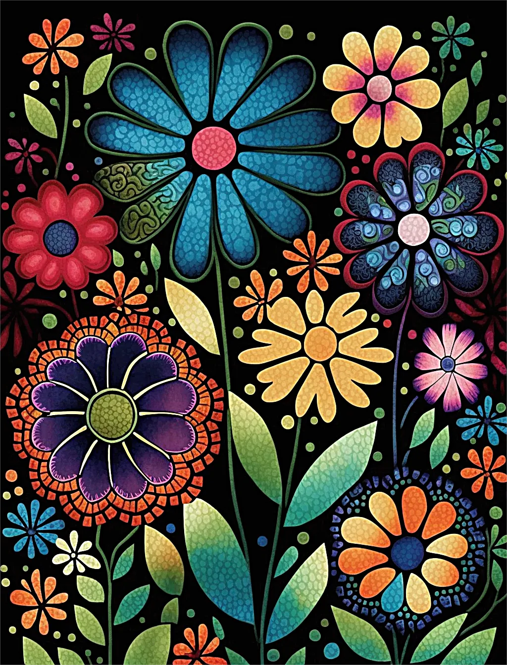 Flower Paint By Numbers Kits UK MJ2508