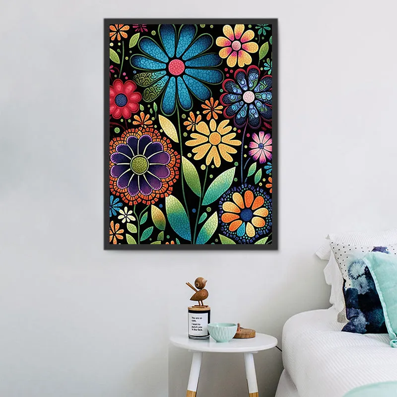 Flower Paint By Numbers Kits UK MJ2508