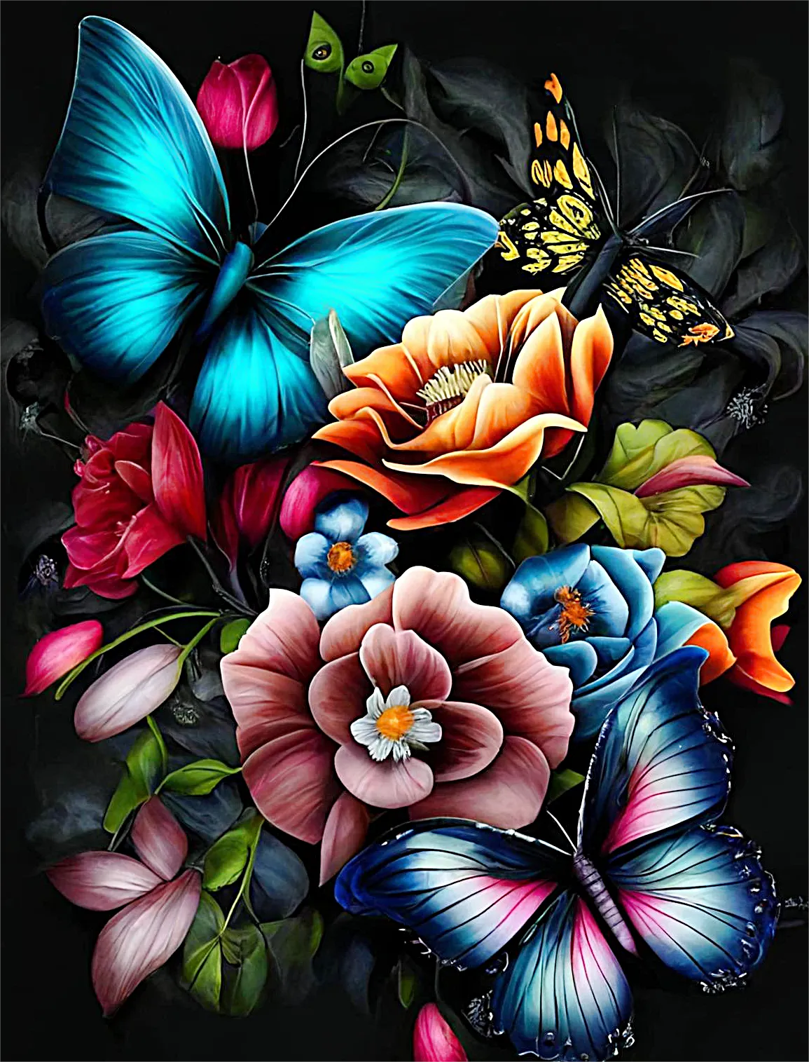 Flower Paint By Numbers Kits UK MJ2510