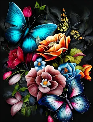 Flower Paint By Numbers Kits UK MJ2510