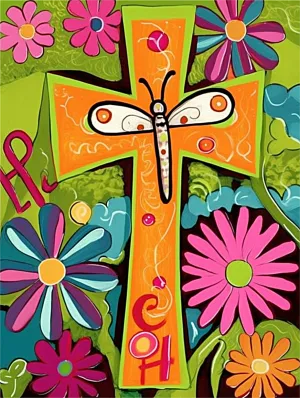 Flower Paint By Numbers Kits UK MJ2515
