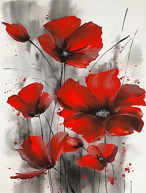 Flower Paint By Numbers Kits UK MJ2531