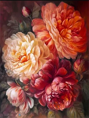 Flower Paint By Numbers Kits UK MJ2533