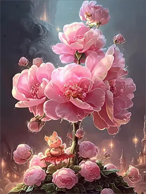 Flower Paint By Numbers Kits UK MJ2553