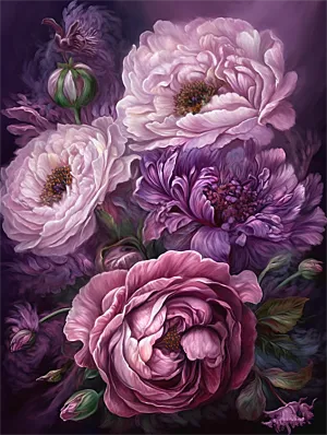 Flower Paint By Numbers Kits UK MJ2580