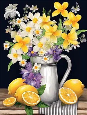Flower Paint By Numbers Kits UK MJ2583