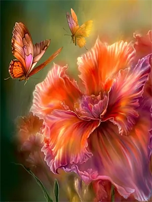 Flower Paint By Numbers Kits UK MJ2593