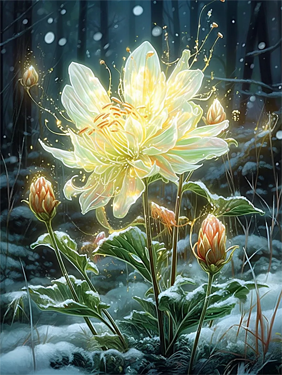 Flower Paint By Numbers Kits UK MJ2594