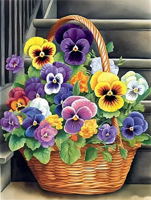 Flower Paint By Numbers Kits UK MJ2607
