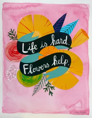 “Flowers Help” Original Doodle