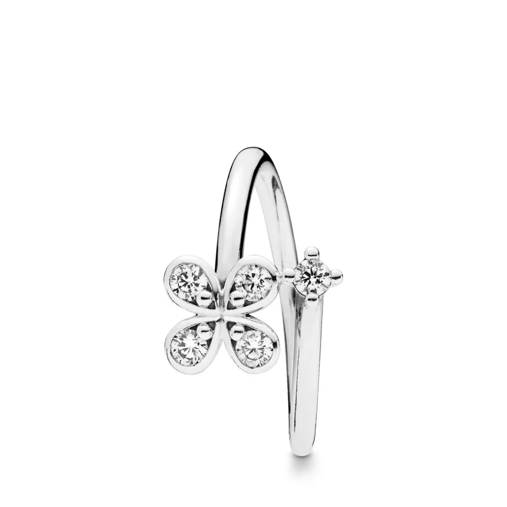 Four-Petal Flowers Twisted Ring 