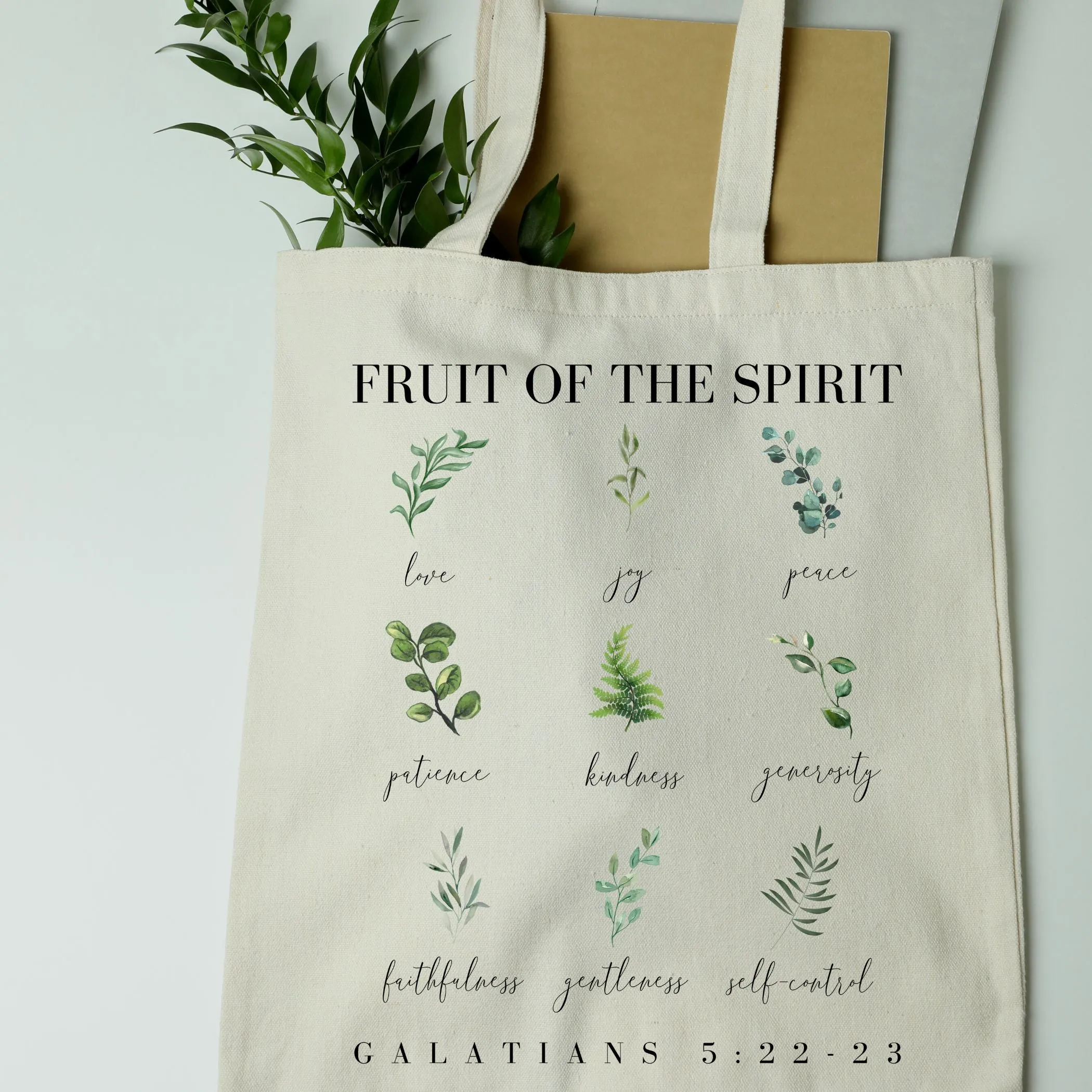 Fruit of the Spirit Botanical Tote Bag