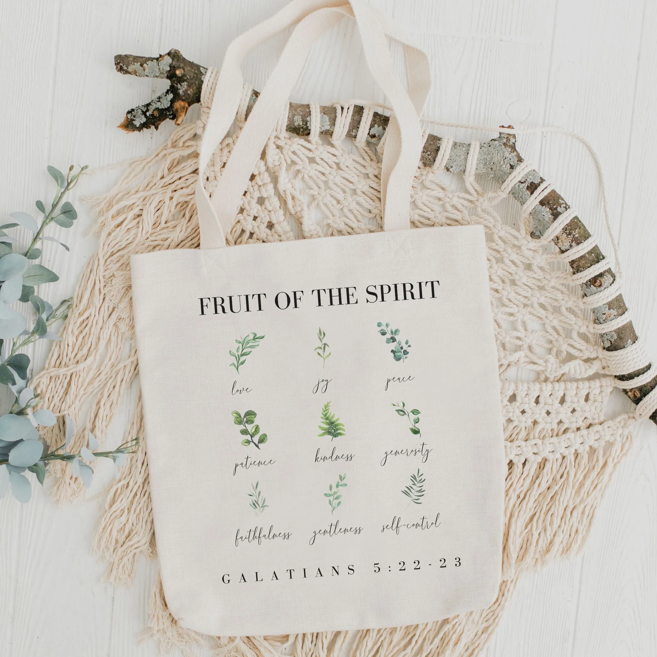 Fruit of the Spirit Botanical Tote Bag
