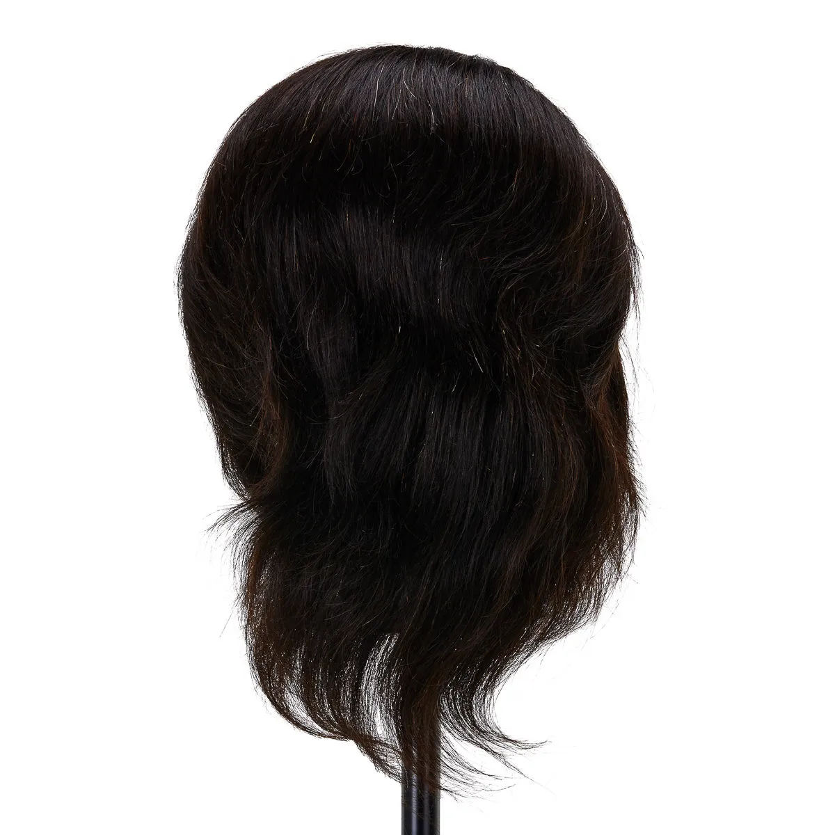 Gabbiano WZ3 Hairdressing Training Head, Natural Hair, Colour 1#, Length 8"