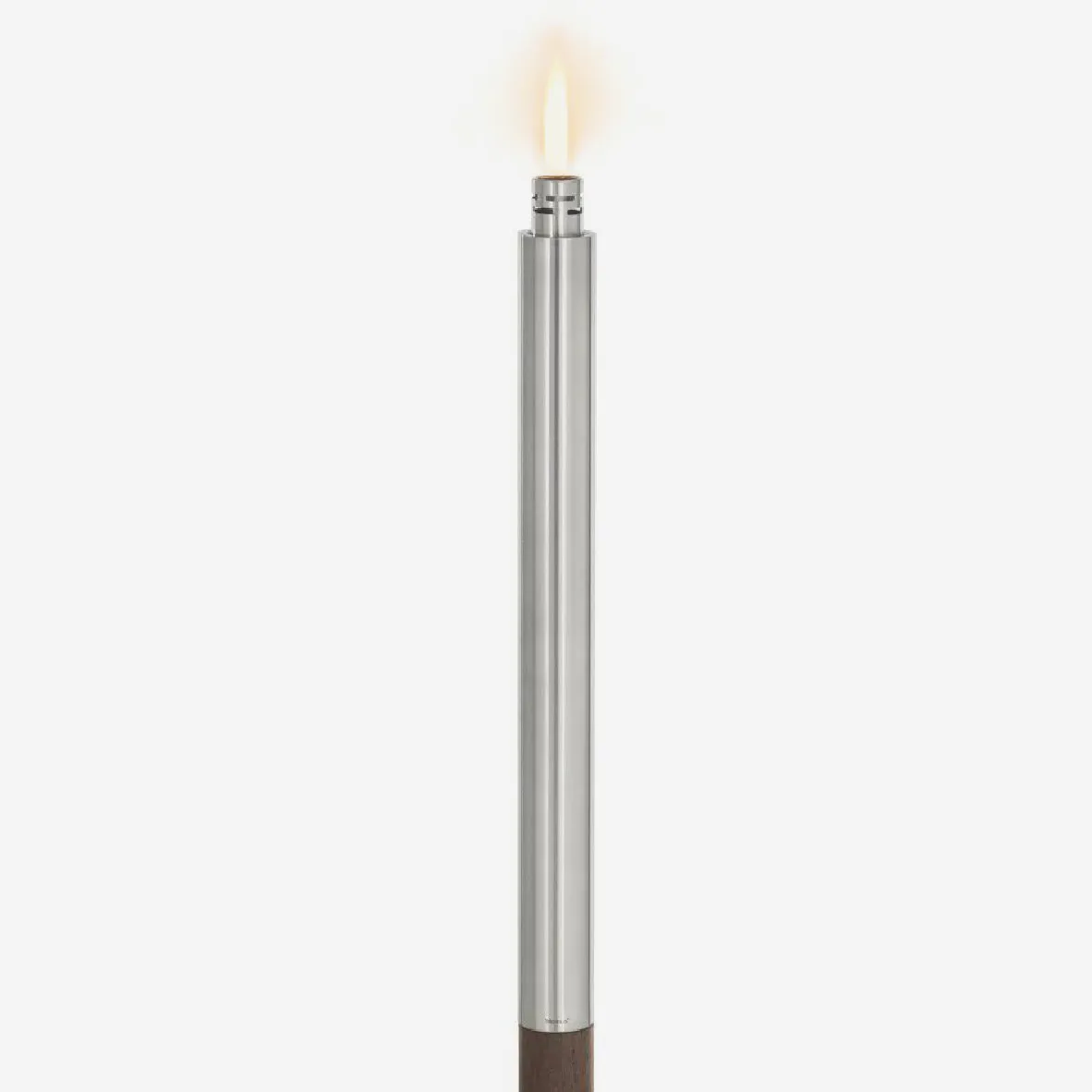 Garden Torch With Concrete Base - Wood