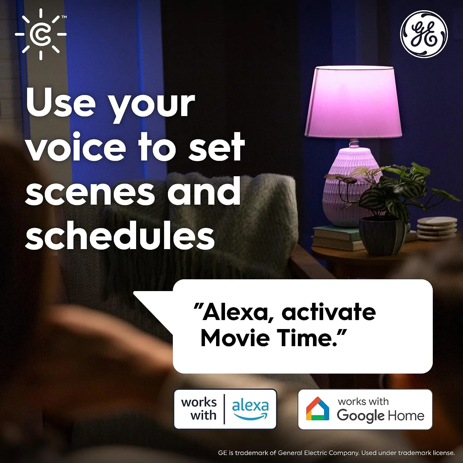 GE Lighting CYNC Smart LED Light Bulbs, Color Changing, Bluetooth and Wi-Fi, Works with Alexa and Google Home, A19 Bulbs (2 Pack)