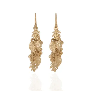 Goldtone Leaf Drop Earrings