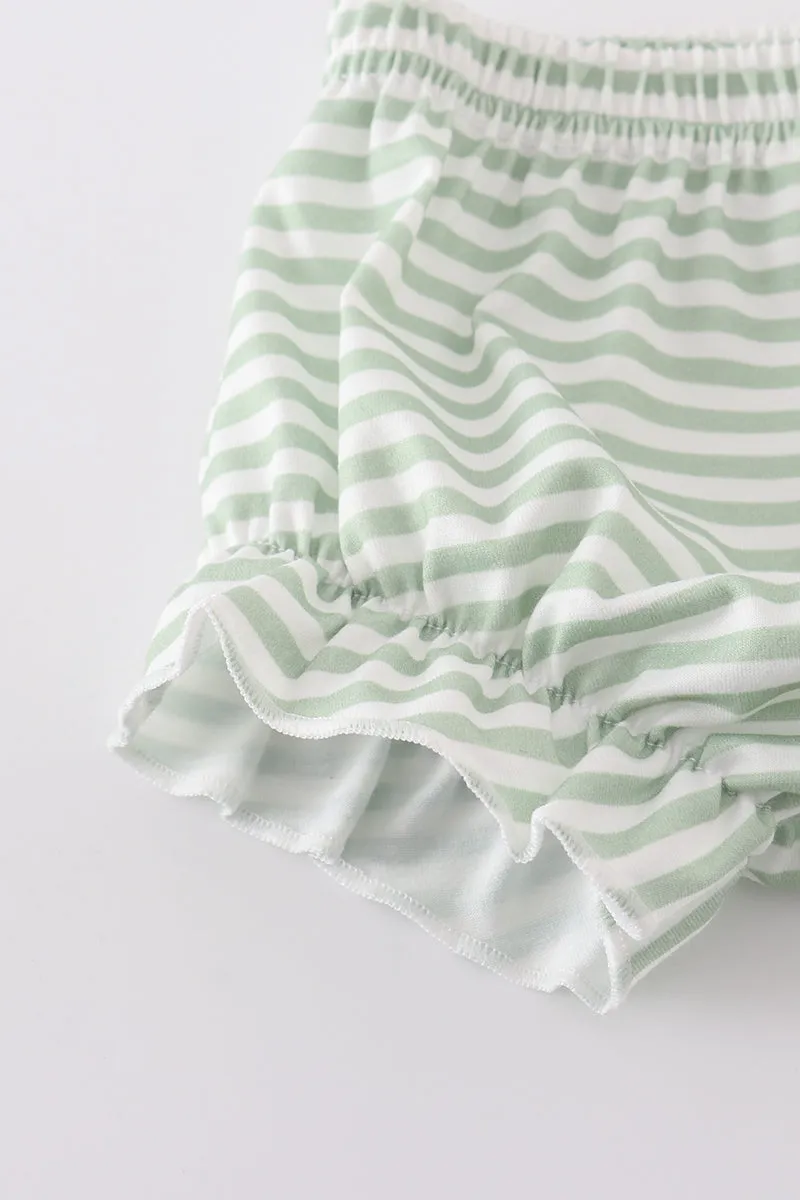 Green Botanical Girl Bloomer Set