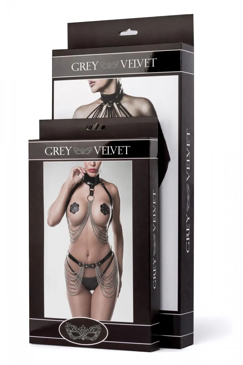 Grey Velvet Erotic Set
