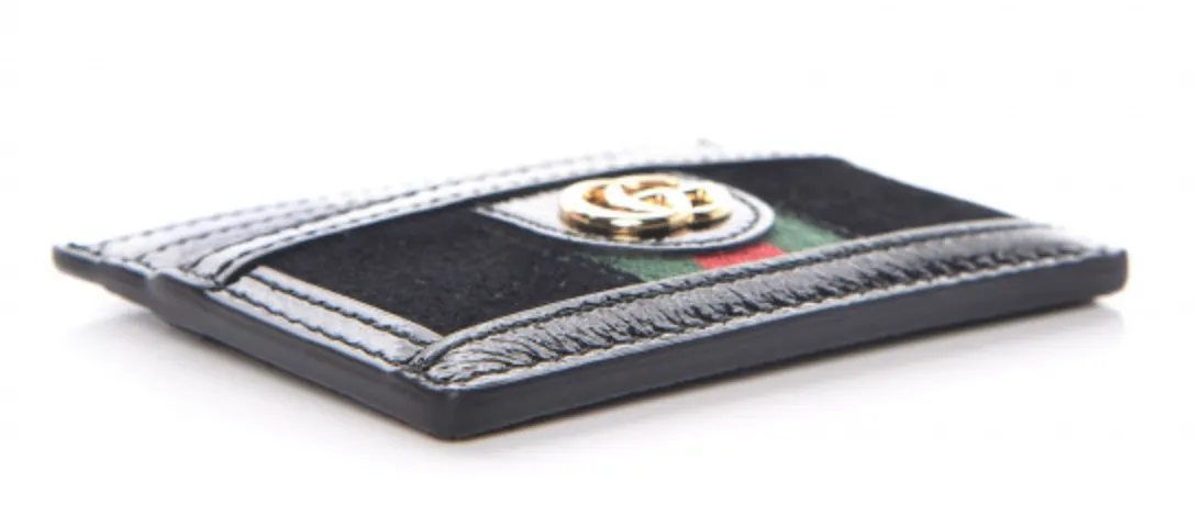 Gucci Ophidia GG Leather Cardholder in Black