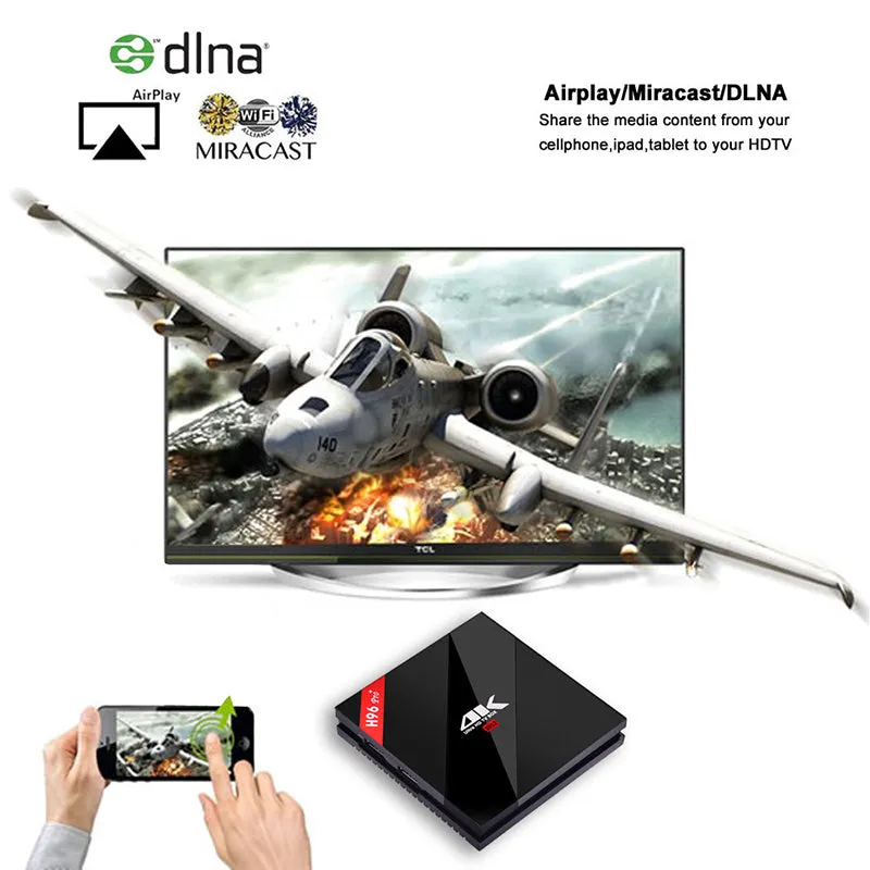 H96 Pro  Android TV Box - S912 Octa Core CPU, 3GB RAM, Android 6.0, Kodi, Dual Band Wi-Fi, 4Kx2K