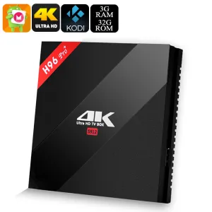 H96 Pro  Android TV Box - S912 Octa Core CPU, 3GB RAM, Android 6.0, Kodi, Dual Band Wi-Fi, 4Kx2K