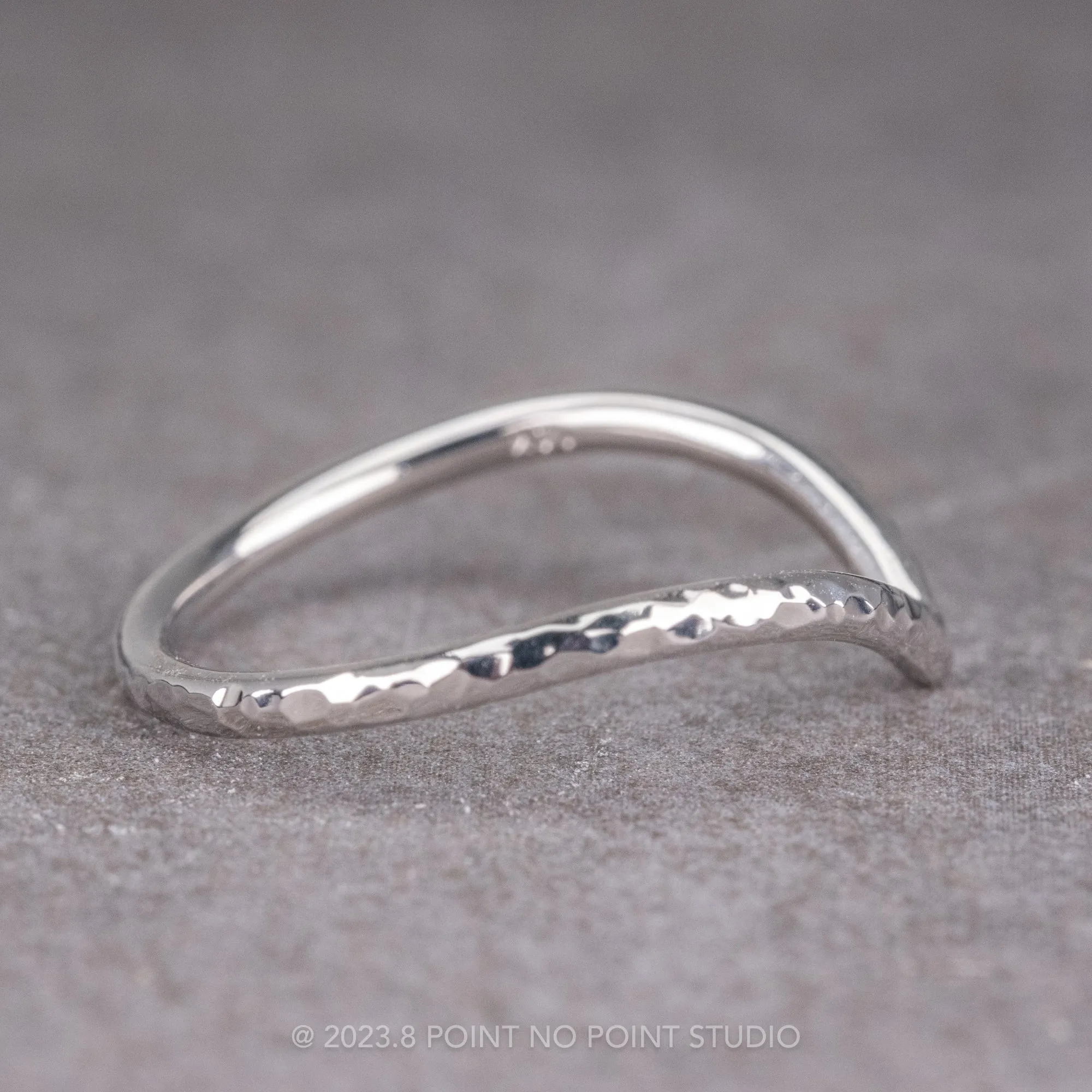 Hammered Vivian Wedding Band, Platinum