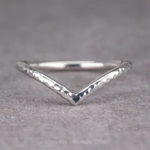 Hammered Vivian Wedding Band, Platinum