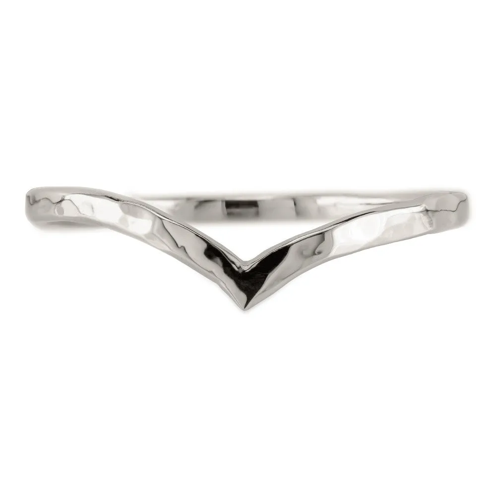 Hammered Vivian Wedding Band, Platinum