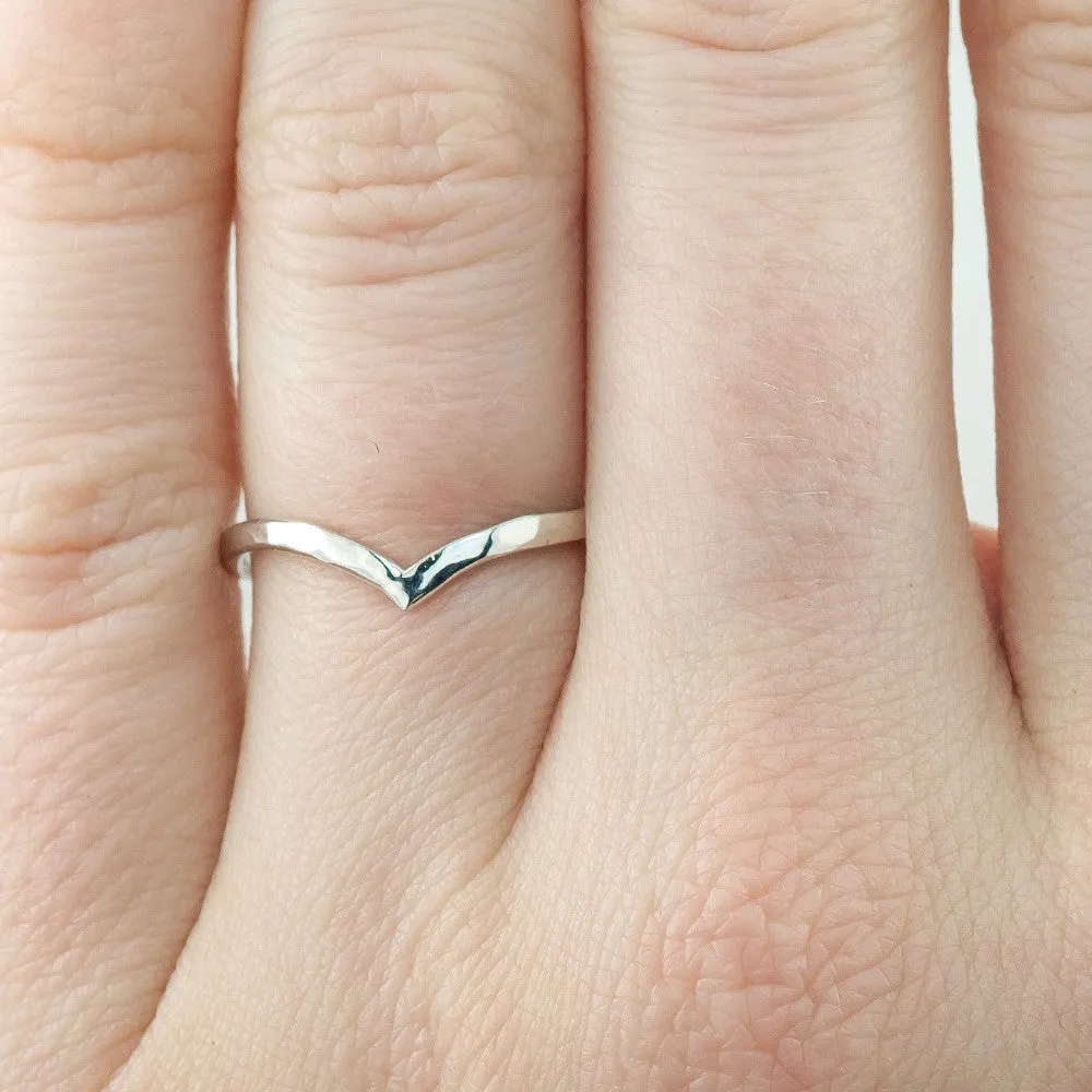 Hammered Vivian Wedding Band, Platinum