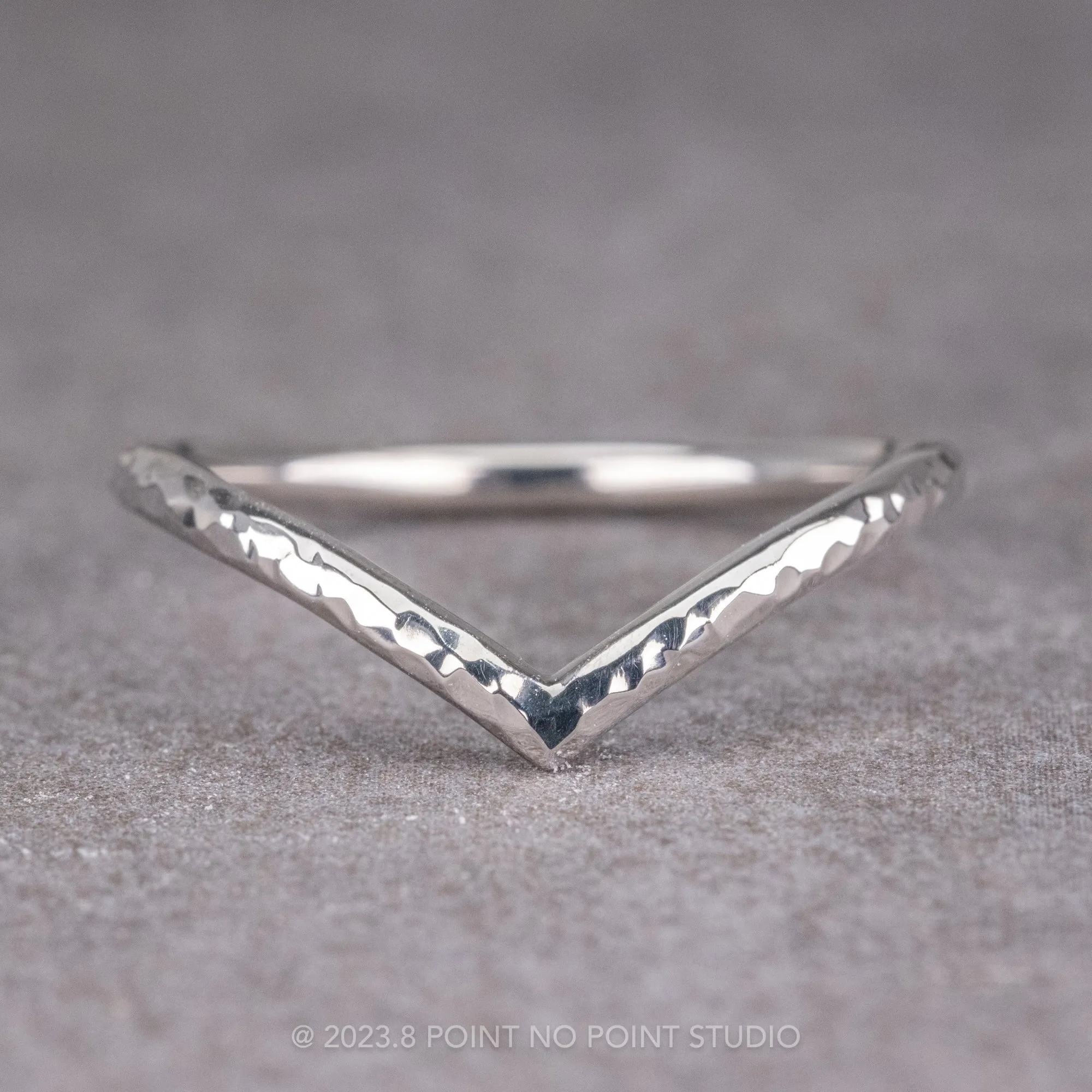 Hammered Vivian Wedding Band, Platinum