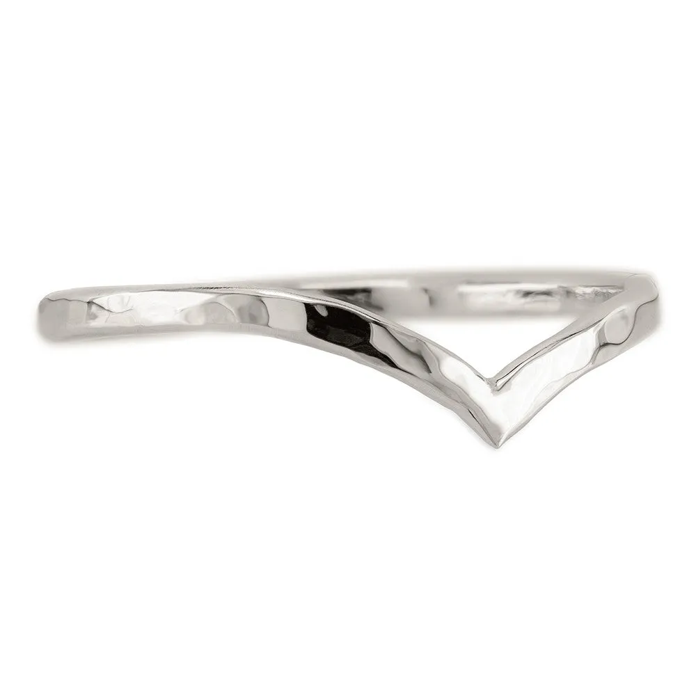 Hammered Vivian Wedding Band, Platinum