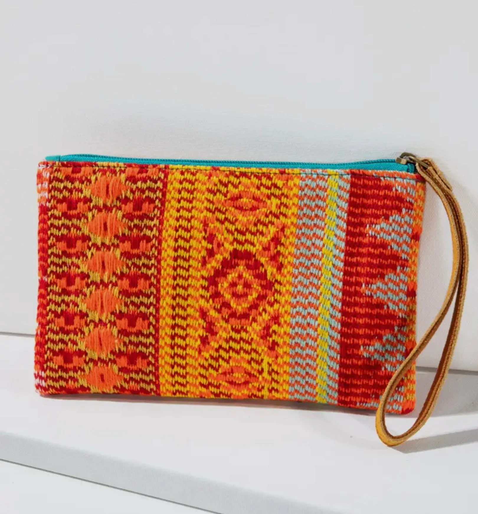 Handbeaded Western Orange Bohemian Clutch