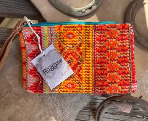 Handbeaded Western Orange Bohemian Clutch